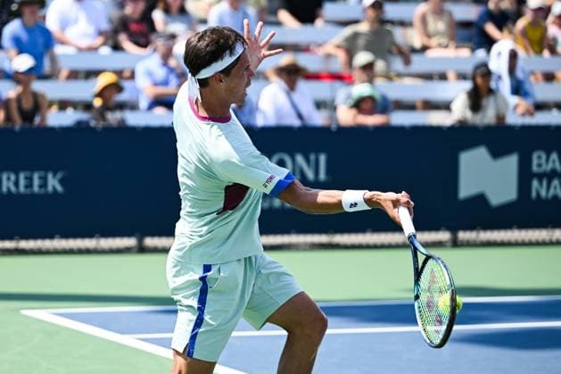 ATP, Tennis Herren National Bank Open 2024 MONTREAL, QC, CANADA - AUGUST 04: Daniel Altmaier (GER) returns the ball during a qualifying round match at ATP National Bank Open on August 04, 2024 at IGA Stadium in Montreal, QC, Canada (Photo by David Kirouac) Copyright: xBEAUTIFULxSPORTS Kirouacx
