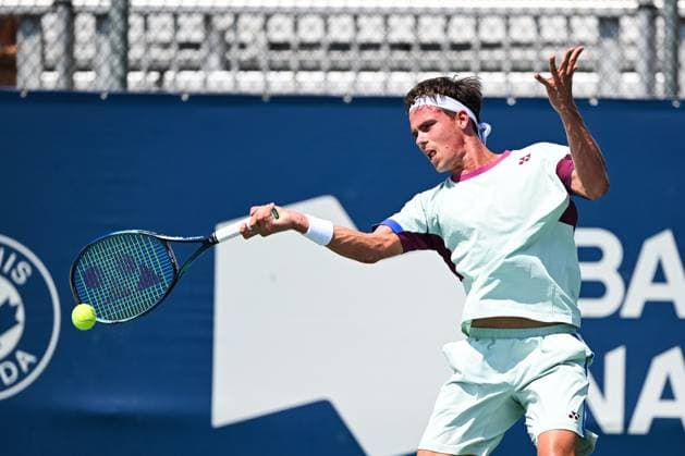 ATP, Tennis Herren National Bank Open 2024 MONTREAL, QC, CANADA - AUGUST 04: Daniel Altmaier (GER) returns the ball during a qualifying round match at ATP National Bank Open on August 04, 2024 at IGA Stadium in Montreal, QC, Canada (Photo by David Kirouac) Copyright: xBEAUTIFULxSPORTS Kirouacx