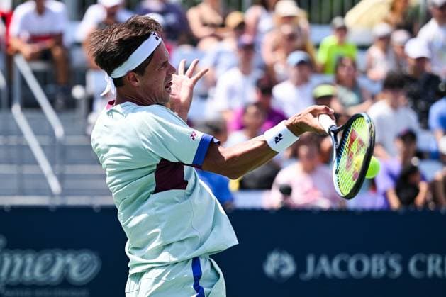 ATP, Tennis Herren National Bank Open 2024 MONTREAL, QC, CANADA - AUGUST 04: Daniel Altmaier (GER) returns the ball during a qualifying round match at ATP National Bank Open on August 04, 2024 at IGA Stadium in Montreal, QC, Canada (Photo by David Kirouac) Copyright: xBEAUTIFULxSPORTS Kirouacx