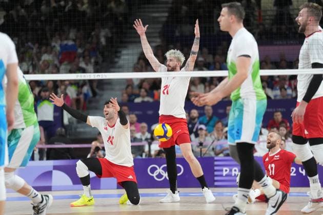 RECORD DATE NOT STATED PARIS 05.08.2024 SUMMER Olympic Games, Olympische Spiele, Olympia, OS VOLLEYBALL QUARTERFINAL POLAND - SLOVENIA MARCIN JANUSZ TOMASZ FORNAL FOTO: TOMASZ MARKOWSKI NEWSPIX.PL --- Newspix.pl  050824TOM030