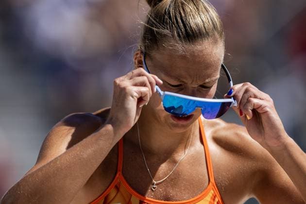 PARIS - Katje Stam during the eighth final of Beach volleyball, Beachvolleyball between the Netherlands and Spain at the Olympic Games, Olympische Spiele, Olympia, OS ANP KOEN VAN WEEL xVIxANPxSportx xxANPxIVx 505205086 originalFilename: 505205086.jpg