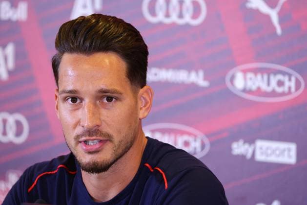 SOCCER - UEFA CL, RBS vs Enschede SALZBURG,AUSTRIA,05.AUG.24 - SOCCER - UEFA Champions League, qualification, Red Bull Salzburg vs FC Twente Enschede, preview, press conference, PK, Pressekonferenz RBS. Image shows Janis Blaswich (RBS).  GEPAxpictures xDavidxGeieregger