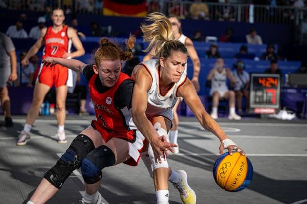 Olympische Spiele Paris 2024 Basketball 3x3 Paris 05.08.2024 Halbfinale Frauen Damen Deutschland (GER) - Kanada (CAN) Deutschland gewinnt das Halbfinale mit 16:15 und steht im Finale