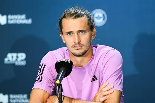 ATP, Tennis Herren National Bank Open 2024 MONTREAL, QC, CANADA - AUGUST 05: Alexander Zverev (GER) answers questions at a press conference, PK, Pressekonferenz at ATP National Bank Open on August 05, 2024 at IGA Stadium in Montreal, QC, Canada (Photo by David Kirouac) Copyright: xBEAUTIFULxSPORTS Kirouacx