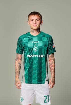 offizieller Portraittermin SV Werder Bremen 2024 2025 Isak Hansen-Aaroen Hansen-Aaroen (SV Werder Bremen 21); 1.BL Porträttermin 2024 2025,