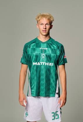 offizieller Portraittermin SV Werder Bremen 2024 2025 Leon Opitz (Werder Bremen 35); 1.BL Porträttermin 2024 2025,