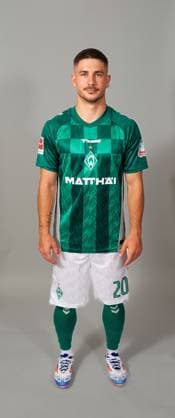 offizieller Portraittermin SV Werder Bremen 2024 2025 Romano Schmid (Werder Bremen 20); 1.BL Porträttermin 2024 2025,