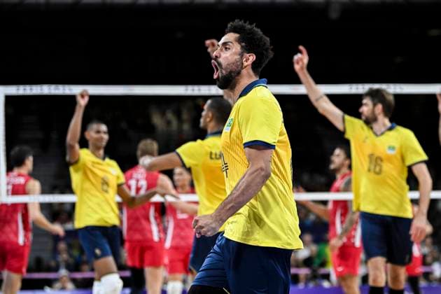 Sport Bilder des Tages Fernando of Brazil during the Men s Volleyball Quarter Final between USA and Brazil at the Paris Olympics 2024 at the South Paris Arena in Paris, France. (Richard Callis SPP) Copyright: xRichardxCallis SPPx spp-en-RiCa-RM4_richiecallis_05082024v-1533