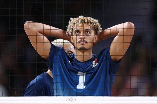 - Volleyball- Quarter-finals France Germany - Paris 2024 - 05 08 2024 - France Ile-de-France (region) Paris - Barthelemy Chinenyze (FRA) during the Volleyball Men Quarter Finals between France and Germany at the Paris Olympic Games, Olympische Spiele, Olympia, OS at the Arena Paris Sud, August 5, 2024.  JulienxMattiax xLexPictorium LePictorium_0295741