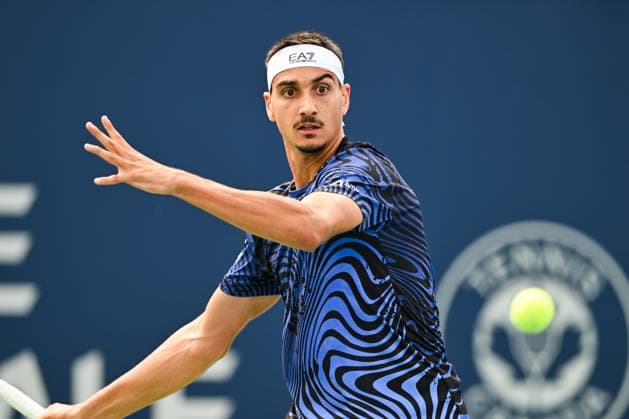 ATP, Tennis Herren National Bank Open 2024 MONTREAL, QC, CANADA - AUGUST 06: Lorenzo Sonego (ITA) tracks the ball during a first round match at ATP National Bank Open on August 06, 2024 at IGA Stadium in Montreal, QC, Canada (Photo by David Kirouac) Copyright: xBEAUTIFULxSPORTS Kirouacx