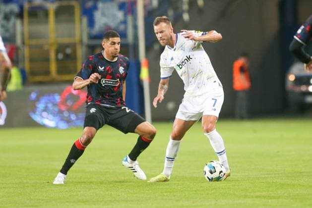 2024.08.06 Lublin Pilka nozna Liga Mistrzow UEFA sezon 2024 2025 Dinamo Kijow - FC Glasgow Rangers N z Leon Balogun Andriy Yarmolenko Foto Wojciech Szubartowski PressFocus 2024.08.06 Lublin Football UEFA Champions League season 2024 2025 Dinamo Kyiv - Rangers FC Leon Balogun Andriy Yarmolenko Credit: Wojciech Szubartowski PressFocus NEWSPIX.PL --- Newspix.pl  20240806PF_WS008