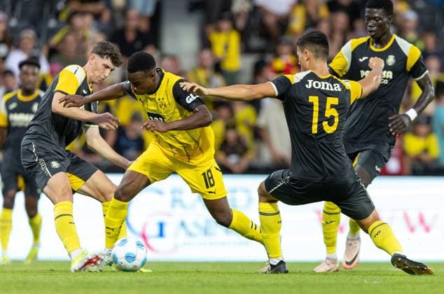 06.08.2024, Cashpoint Arena, Altach, AUT, Testspiel, Borussia Dortmund vs Villarreal CF, im Bild Youssoufa Moukoko (Borussia Dortmund) during a International Friendly, Länderspiel, Nationalmannschaft Football match between Borussia Dortmund and Villarreal CF at the Cashpoint Arena in Altach, Austria on 2024 08 06. Expa Altach