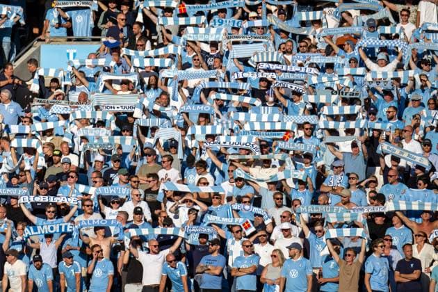 Malmo FF v PAOK FC, UEFA Champions League qualification, Malmoe, Sweden Malmoe, Sweden. 06th, August 2024. Football fans of Malmo FF seen on the stands during the UEFA Champions League qualification match between Malmo FF and PAOK FC at Eleda Stadion in Malmo. Malmö Sweden  Copyright: xGonzalesxPhoto TobiasxJorgensenx