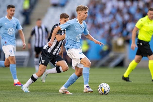 Malmo FF v PAOK FC, UEFA Champions League qualification, Malmoe, Sweden Malmoe, Sweden. 06th, August 2024. Hugo Bolin of Malmo FF seen during the UEFA Champions League qualification match between Malmo FF and PAOK FC at Eleda Stadion in Malmo. Malmö Sweden  Copyright: xGonzalesxPhoto TobiasxJorgensenx