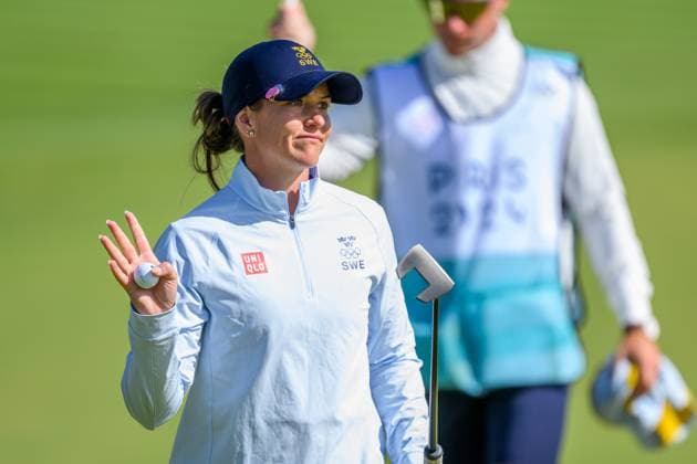 240807 Linn Grant of Sweden in women s individual golf round 1 during day 12 of the Paris 2024 Olympic Games, Olympische Spiele, Olympia, OS on August 7, 2024 in Paris. Photo: Ludvig Thunman BILDBYRAN kod LT LT0662 golf olympic games olympics os ol olympiska spel olympiske leker paris 2024 paris-os paris-ol 12 bbeng sverige jubel Copyright: LUDVIGxTHUNMAN BB240807LT006