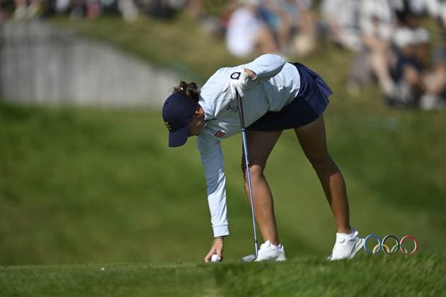 PARIS, FRANKRIKE 20240807 Sveriges Linn Grant under damernas golftävling pa Le Golf National under sommar-OS i Paris. PARIS FRANKRIKE OS x10050x