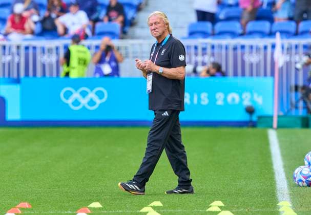 Horst Hrubesch, coach, team manager DFB women, Bundestrainer, Chef- Trainer DFB Frauen, before the women Olympic semifinal match GERMANY - USA 0-1 n.V. at Stade de Lyon in Lyon at Aug 6, 2024 in Lyon, France. Season 2024 2025