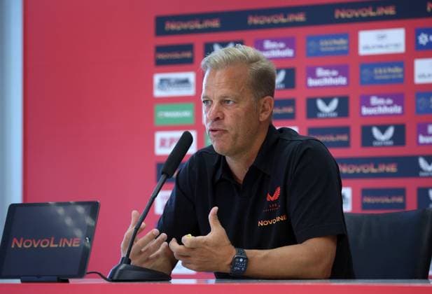 07.08.2024, Fußball, 2. Bundesliga, !: FC Kaiserslautern Pressekonferenz, Saison 2024 25, Markus Anfang (Trainer FC Kaiserslautern),Fritz Walter Stadion, Kaiserslautern, Deutschland, zmdz, ** DFB & DFL regulations prohibit any use of photographs as image sequences and or quasi-video. ** !: FC Kaiserslautern Pressekonferenz