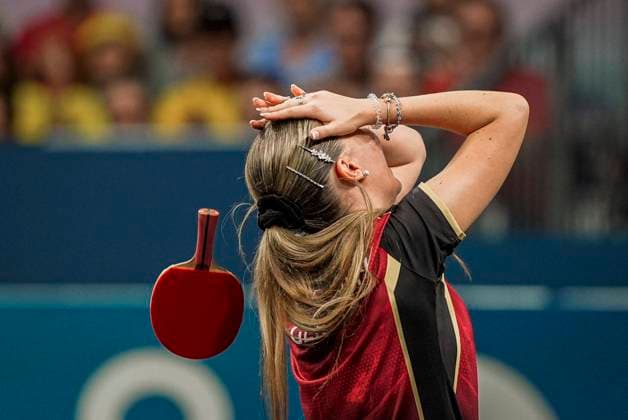 Bilder des Jahres 2024, Sport 08 August Sport Themen der Woche KW32 Sport Bilder des Tages Paris Olympics 2024: Table tennis, Tischtennis Paris: Germany s A Kaufmann reacts during the Women s Team Table Tennis Quarterfinal Game between India and Germany at the Paris 2024 Olympic Games, Olympische Spiele, Olympia, OS in Paris, Wednesday, Aug. 7, 2024. (PTI Photo Ravi Choudhary) (PTI08_07_2024_000353A) Paris FRA  Copyright: xRavixChoudharyx (PTI08_07_2024_000353A)