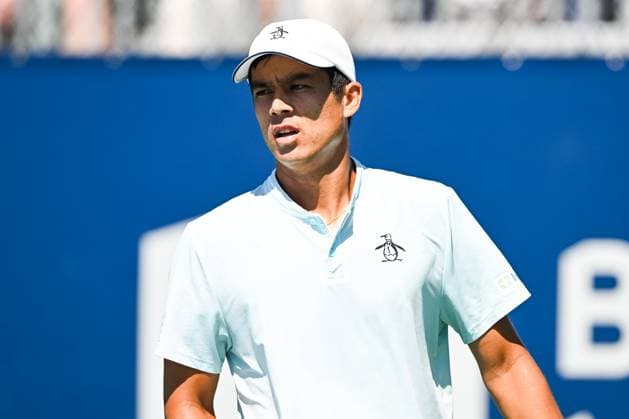 MONTREAL, QC - AUGUST 07: Look on Mackenzie Mcdonald (USA) during a first round match at ATP, Tennis Herren National Bank Open on August 07, 2024 at IGA Stadium in Montreal, QC (Photo by David Kirouac Icon Sportswire) TENNIS: AUG 07 National Bank Open EDITORIAL USE ONLY Icon240807019