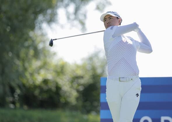 Paris Olympics: Golf Japan s Yuka Saso hits off the sixth tee during the second round of the women s golf event at the Paris Olympics on Aug. 8, 2024, at Le Golf National in Saint-Quentin-en-Yvelines, France.  A14AA0003261066P
