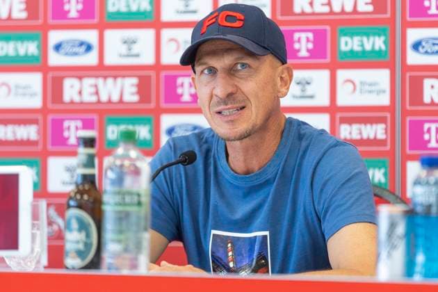 1. FC Köln, Pressekonferenz; 08.08.2024 Gerhard Struber (1. FC Köln, Trainer) bei der Pressekonferenz des 1. FC Köln vor dem Spiel gegen die SV Elversberg, am 08.08.2024, Geissbockheim, Köln DFL regulations prohibit any use of photographs as image sequences and or quasi-video