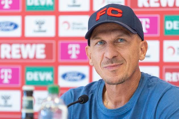 1. FC Köln, Pressekonferenz; 08.08.2024 Gerhard Struber (1. FC Köln, Trainer) bei der Pressekonferenz des 1. FC Köln vor dem Spiel gegen die SV Elversberg, am 08.08.2024, Geissbockheim, Köln DFL regulations prohibit any use of photographs as image sequences and or quasi-video