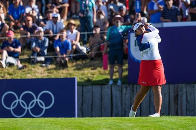 (240808) -- SAINT-QUENTIN-EN-YVELINES, Aug. 8, 2024 -- Lilia Vu of the United States competes during the women s individual stroke play round 2 of golf at the Paris 2024 Olympic Games, Olympische Spiele, Olympia, OS in Saint-Quentin-en-Yvelines, France, on Aug. 8, 2024. ) (PARIS2024)FRANCE-SAINT-QUENTIN-EN-YVELINES-OLY-GOLF DuxYu 
