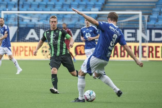Cercle s Thibo Somers and Molde s Casper Oyvann fight for the ball during a game between Norwegian Molde FK and Belgian soccer team Cercle Brugge, in Molde, Norway, on Thursday 08 August 2024, a third qualifying round for the UEFA Europa League competition. BRUNOxFAHY  x98077305x