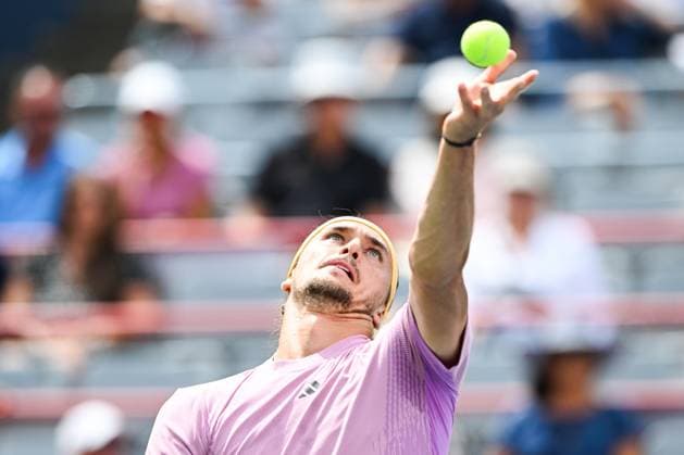 ATP, Tennis Herren National Bank Open 2024 MONTREAL, QC, CANADA - AUGUST 08: Alexander Zverev (GER) serves the ball during a second round match at ATP National Bank Open on August 08, 2024 at IGA Stadium in Montreal, QC, Canada (Photo by David Kirouac) Copyright: xBEAUTIFULxSPORTS Kirouacx
