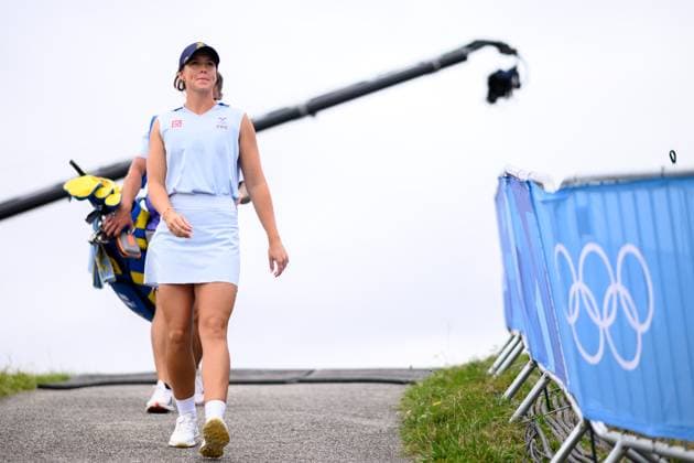 240809 Linn Grant of Sweden competes in women s individual golf round 3 during day 14 of the Paris 2024 Olympic Games, Olympische Spiele, Olympia, OS on August 9, 2024 in Paris. Photo: Ludvig Thunman BILDBYRAN kod LT LT0665 golf olympic games olympics os ol olympiska spel olympiske leker paris 2024 paris-os paris-ol 14 bbeng sverige Copyright: LUDVIGxTHUNMAN BB240809LT001