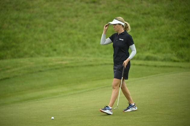 Noora Komulainen of Finland competes during women s individual stroke play of golf at the Paris Summer Olympic Games, Olympische Spiele, Olympia, OS in Le Golf National on August 9, 2024. Paris France LKFTJK20240809120830LHUJ  Copyright: xAnttixAimo-Koivistox LKFTJK20240809120830LHUJ