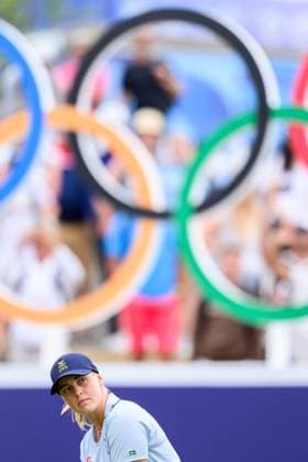 240809 Maja Stark of Sweden competes in women s individual golf round 3 during day 14 of the Paris 2024 Olympic Games, Olympische Spiele, Olympia, OS on August 9, 2024 in Paris. Photo: Ludvig Thunman BILDBYRAN kod LT LT0665 golf olympic games olympics os ol olympiska spel olympiske leker paris 2024 paris-os paris-ol 14 bbeng sverige Copyright: LUDVIGxTHUNMAN BB240809LT006