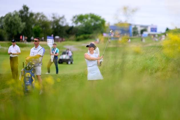 240809 Linn Grant of Sweden competes in women s individual golf round 3 during day 14 of the Paris 2024 Olympic Games, Olympische Spiele, Olympia, OS on August 9, 2024 in Paris. Photo: Ludvig Thunman BILDBYRAN kod LT LT0665 golf olympic games olympics os ol olympiska spel olympiske leker paris 2024 paris-os paris-ol 14 bbeng sverige Copyright: LUDVIGxTHUNMAN BB240809LT007