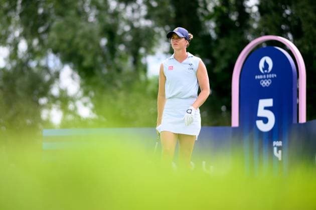 240809 Linn Grant of Sweden competes in women s individual golf round 3 during day 14 of the Paris 2024 Olympic Games, Olympische Spiele, Olympia, OS on August 9, 2024 in Paris. Photo: Ludvig Thunman BILDBYRAN kod LT LT0665 golf olympic games olympics os ol olympiska spel olympiske leker paris 2024 paris-os paris-ol 14 bbeng sverige Copyright: LUDVIGxTHUNMAN BB240809LT020