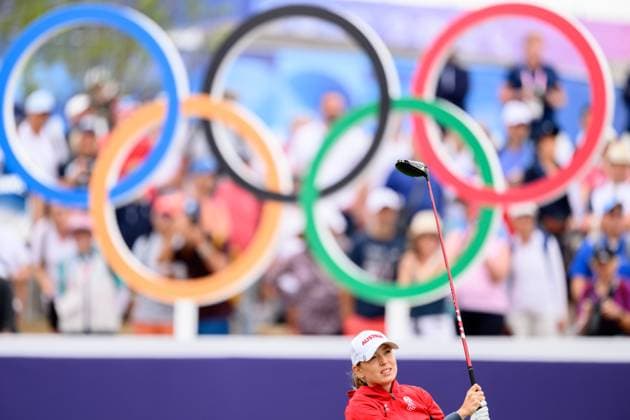240809 Emma Spitz of Austria competes in women s individual golf round 3 during day 14 of the Paris 2024 Olympic Games, Olympische Spiele, Olympia, OS on August 9, 2024 in Paris. Photo: Ludvig Thunman BILDBYRAN kod LT LT0665 golf olympic games olympics os ol olympiska spel olympiske leker paris 2024 paris-os paris-ol 14 bbeng österrike Copyright: LUDVIGxTHUNMAN BB240809LT017