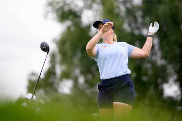 240809 Maja Stark of Sweden competes in women s individual golf round 3 during day 14 of the Paris 2024 Olympic Games, Olympische Spiele, Olympia, OS on August 9, 2024 in Paris. Photo: Ludvig Thunman BILDBYRAN kod LT LT0665 golf olympic games olympics os ol olympiska spel olympiske leker paris 2024 paris-os paris-ol 14 bbeng sverige Copyright: LUDVIGxTHUNMAN BB240809LT029