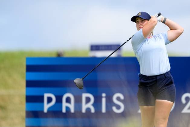 240809 Maja Stark of Sweden competes in women s individual golf round 3 during day 14 of the Paris 2024 Olympic Games, Olympische Spiele, Olympia, OS on August 9, 2024 in Paris. Photo: Ludvig Thunman BILDBYRAN kod LT LT0665 golf olympic games olympics os ol olympiska spel olympiske leker paris 2024 paris-os paris-ol 14 bbeng sverige Copyright: LUDVIGxTHUNMAN BB240809LT035