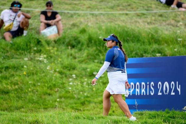 240809 Lilia Vu of USA competes in women s individual golf round 3 during day 14 of the Paris 2024 Olympic Games, Olympische Spiele, Olympia, OS on August 9, 2024 in Paris. Photo: Ludvig Thunman BILDBYRAN kod LT LT0665 golf olympic games olympics os ol olympiska spel olympiske leker paris 2024 paris-os paris-ol 14 bbeng usa grappa33 Copyright: LUDVIGxTHUNMAN BB240809LT037
