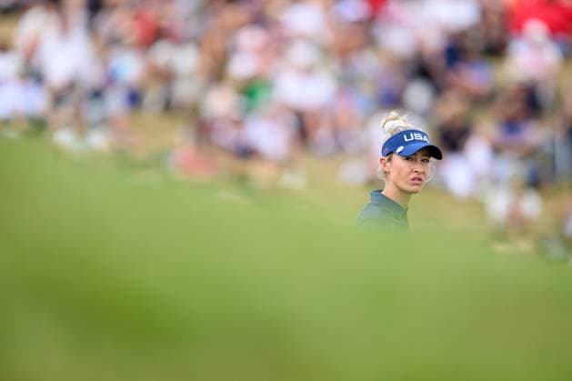 240809 Nelly Korda of USA competes in women s individual golf round 3 during day 14 of the Paris 2024 Olympic Games, Olympische Spiele, Olympia, OS on August 9, 2024 in Paris. Photo: Ludvig Thunman BILDBYRAN kod LT LT0665 golf olympic games olympics os ol olympiska spel olympiske leker paris 2024 paris-os paris-ol 14 bbeng usa grappa33 Copyright: LUDVIGxTHUNMAN BB240809LT039