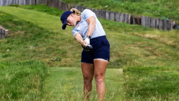 PARIS, FRANKRIKE 20240808 Sveriges Maja Stark under tredje tävlingsdagen av damernas golftävling pa Le Golf National under sommar-OS i Paris. PARIS FRANKRIKE OS x4035x