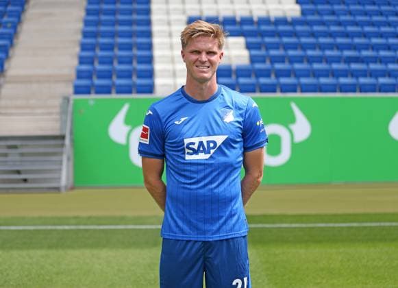 Marius Bülter , TSG 1899 Hoffenheim . Porträttermin TSG 1899 Hoffenheim 2024-2025 . Sinsheim, GER, 07.08.2024 ,Fussball 1. Bundesliga 2024 2025 . Editorial use only !