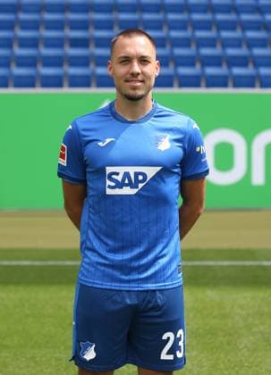 Julian Justvan , TSG 1899 Hoffenheim . Porträttermin TSG 1899 Hoffenheim 2024-2025 . Sinsheim, GER, 07.08.2024 ,Fussball 1. Bundesliga 2024 2025 . Editorial use only !