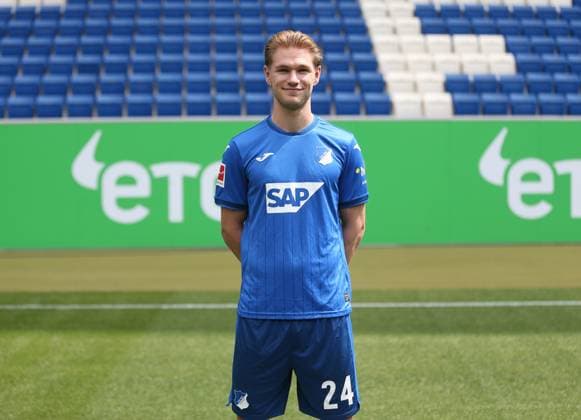 Marco John , TSG 1899 Hoffenheim . Porträttermin TSG 1899 Hoffenheim 2024-2025 . Sinsheim, GER, 07.08.2024 ,Fussball 1. Bundesliga 2024 2025 . Editorial use only !