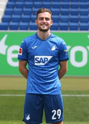 Jacob Bruun Larsen , TSG 1899 Hoffenheim . Porträttermin TSG 1899 Hoffenheim 2024-2025 . Sinsheim, GER, 07.08.2024 ,Fussball 1. Bundesliga 2024 2025 . Editorial use only !