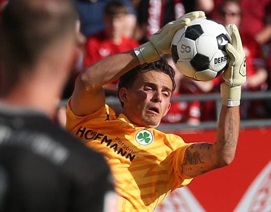 Nahuel Noll (44, Torwart, Greuther Fürth) 09.08.2024, Fußball, 2. Bundesliga, FC Kaiserslautern - SpVgg Greuther Fürth, 2. Spieltag, Saison 2024 25, Fritz Walter Stadion, Kaiserslautern, Deutschland, zmdz, ** DFB & DFL regulations prohibit any use of photographs as image sequences and or quasi-video. ** FC Kaiserslautern - SpVgg Greuther Fürth