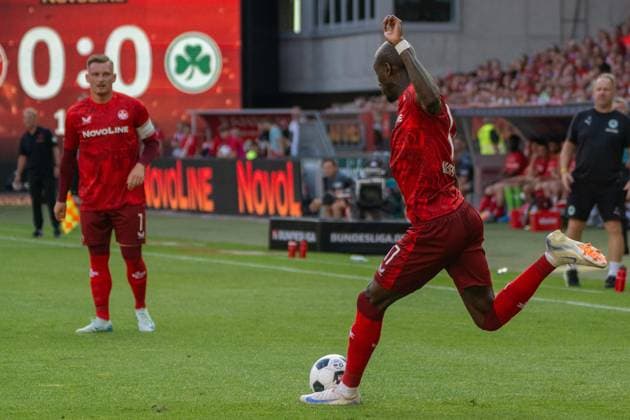 09.08.2024, xhfmx, Fussball 2.Bundesliga, 1.FC Kaiserslautern - SpVgg Greuther Fürth emspor, v.l. Marlon Ritter (1.FC Kaiserslautern), Aaron Opoku (1.FC Kaiserslautern) (DFL DFB REGULATIONS PROHIBIT ANY USE OF PHOTOGRAPHS as IMAGE SEQUENCES and or QUASI-VIDEO) Kaiserslautern