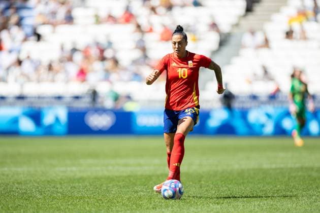Lyon, France, August 9th 2024: Jennifer Hermoso (10 Spain) controls the ball during the Olympic Games, Olympische Spiele, Olympia, OS Paris 2024 Women Bronze medal football match between Spain and Germany at Stade de Lyon in Lyon, France. (Ane Frosaker SPP) Copyright: xAnexFrosakerx xSPPx spp-en-AnFrSp-_F_25206