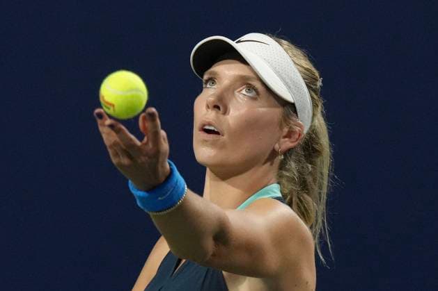 August 9, 2024, Toronto, On, CAN: Katie Boulter of Great Britain serves to Aryna Sabalenka of Belarus at the National Bank Open in Toronto on Friday, August 9, 2024. Katie Boulter  - ZUMAc35_ 20240809_zaf_c35_216 Copyright: xChrisxYoungx