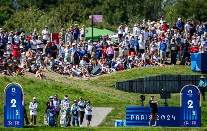 240810 Maja Stark of Sweden during the final round of the women s individual stroke play golf during day 15 of the Paris 2024 Olympic Games, Olympische Spiele, Olympia, OS on August 10, 2024 in Paris. Photo: Petter Arvidson BILDBYRAN kod PA PA0868 golf olympic games olympics os ol olympiska spel olympiske leker paris 2024 paris-os paris-ol bbeng dam Copyright: PETTERxARVIDSON BB240810PA034